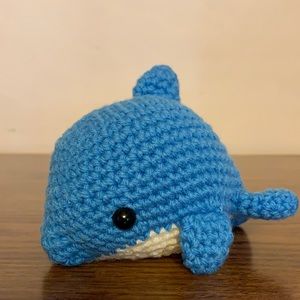 Amigurumi- Handmade Crocheted Dolphin - Stuffed Animal New Without Tags- Craft